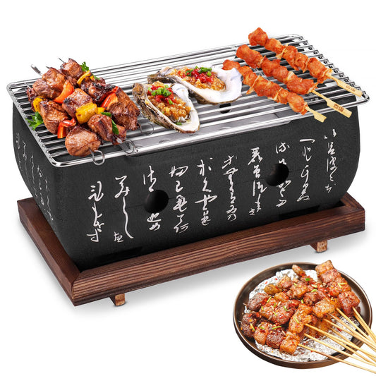 WGFOIP Japanese Barbecue Grill, Aluminum Alloy Grill Charcoal Stove Yakitori Grill Tabletop Smoker Grill for Outdoor Camping