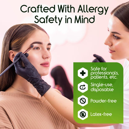 Inspire Black Nitrile Gloves HEAVY DUTY 6 Mil Chemical Resistant Medical Cooking Cleaning Disposable Glove