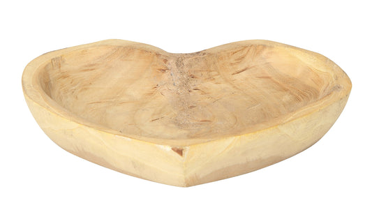 Creative Co-op Decorative Chinaberry Wood Heart Shaped Bowl