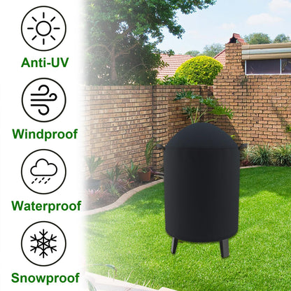 Outdoor Round Smoker Cover Fits Realcook Realcook 17" Smoker, Char-Broil 16" Bullet Smoker, Cuisinart COS-116 Vertical Charcoal Smoker,Joyagrill 17-1/2" Smoker Grill (22" D x 30" H)