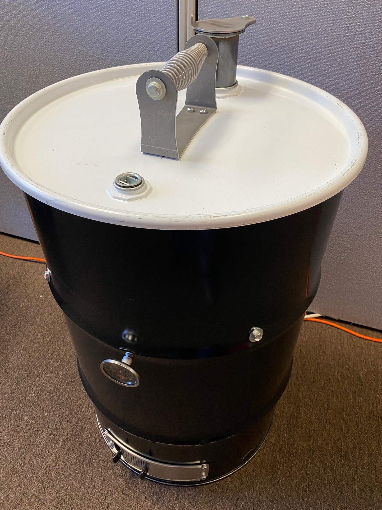 LavaLock DIY 30 Gallon Premium UDS Smoker Kit COMPLETE with DRUM, Charcoal Basket, Cooking Grate, Intake, Smoke Stack, Thermometer, Lid Handle UDS KIT