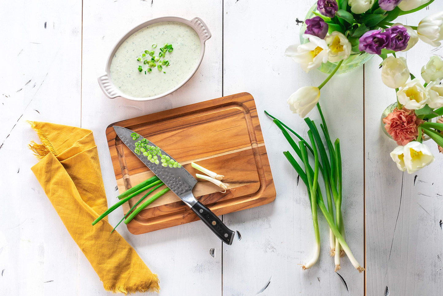 Lipper International 7215 Teak Wood Edge Grain Kitchen Cutting and Serving Board, Small, 12" x 9" x 5/8"