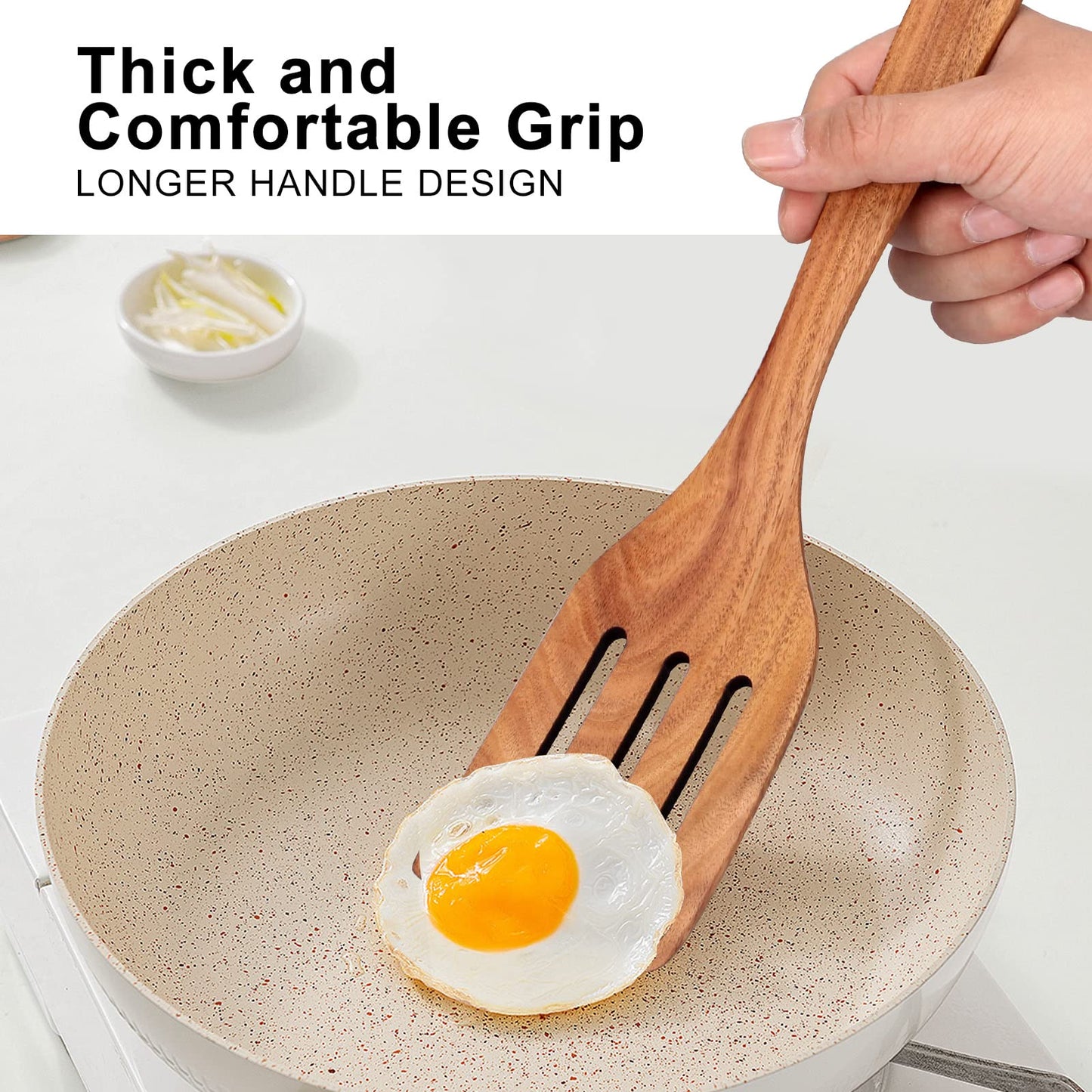 Best Non Toxic Wooden Spatula for Cooking Utensils Set Wood Spurtle Flat Spatulas for Kitchen Use Tools Teak Utensils Slotted Turner Bamboo Cooking Spoons Egg Utensil Cast Iron Scraper Thin Spatula