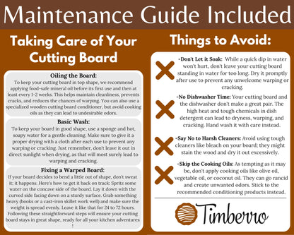 Timberro Acacia Wood Cutting Board - Solid Organic Wooden Meat Boards for Kitchen, Real Hardwood Chopping Butcher Block with Deep Juice Groove Well for Counter, Medium Countertop Blocks with Handle