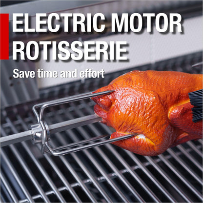 104in Oversized Modular Outdoor Kitchen Bar, 4 Burner 72000 BTU Deluxe Stainless Steel Gas Barbecue Island Kitchen for Backyard w BBQ Grill, Refrigerator, Rotisserie Kit, Countertops, Cabinets, Sink