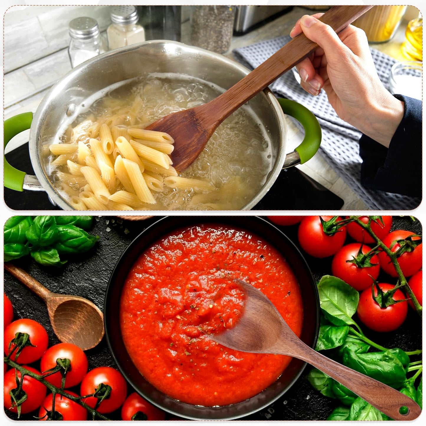 5 PCS Wooden Spatulas for Cooking Acacia Wood Kitchen Utensil Set Mixing Cook Spoons Non-stick Wooden Cooking Utensils Includes Wood Spatula Slotted Spatula Strainer Spoon Salad Spoon Salad Fork