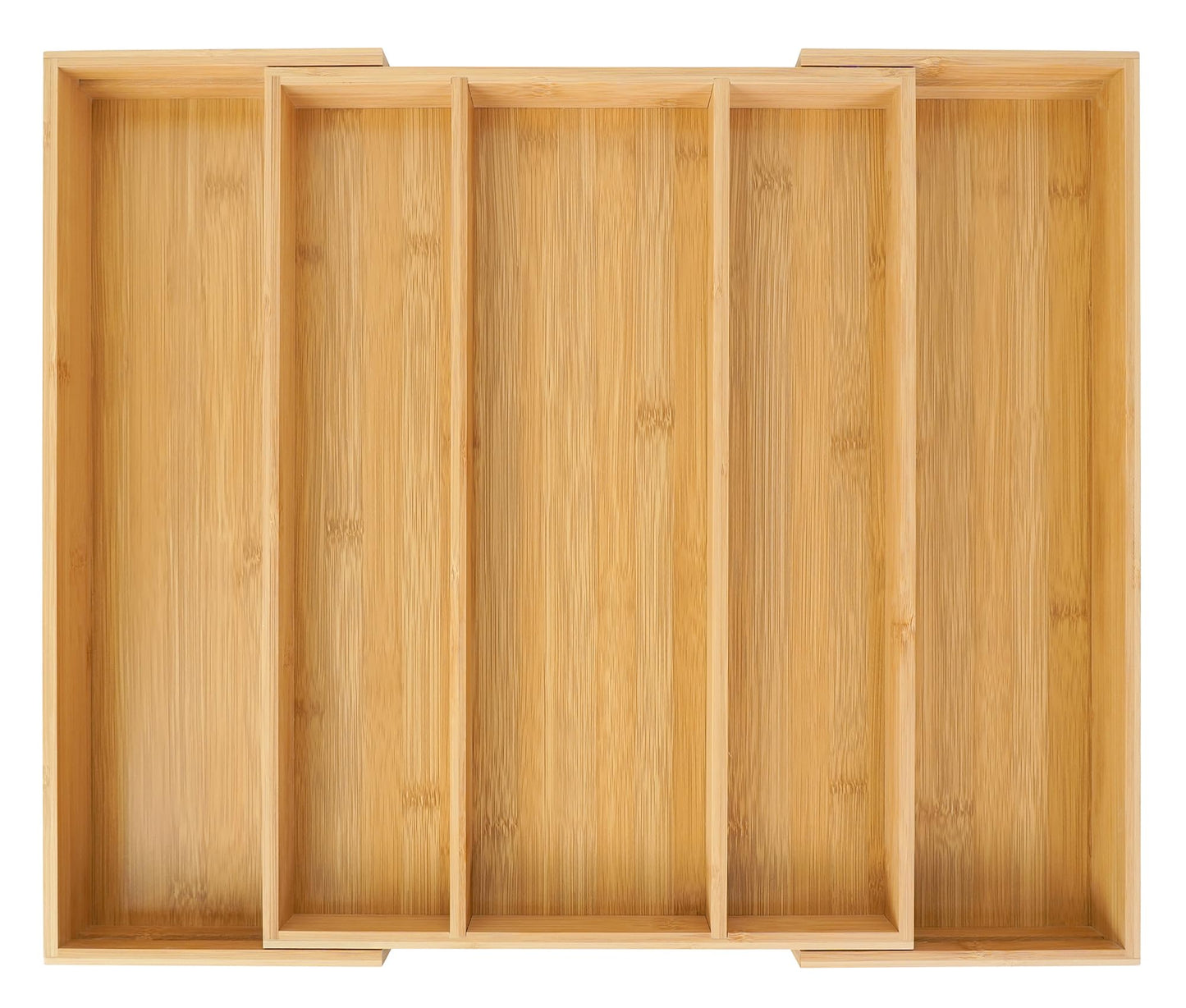 Utoplike Bamboo Expandable Kitchen Drawer Organizer, Adjustable Utensil Holder and Cutlery Tray Organiser, Drawer Divider for Silverware, Flatware, Knives in Kitchen, Bedroom, Living Room, 5 Slot