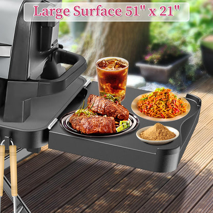 Portable Grill Cart for Ninja Woodfire OG700 OG800 OG900, Blackstone Griddle, for Weber Q100 Q200 Q300, Pizza Oven, Collapsible Grill Stand for Most Portable Grills, Large Surface Grill Trolley