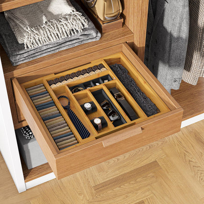 Pipishell Bamboo Silverware Organizer, Expandable Cutlery Tray, Utensil Drawer Organizer in Kitchen for Spoons Forks Knives, Multipurpose Use, Natural, Large