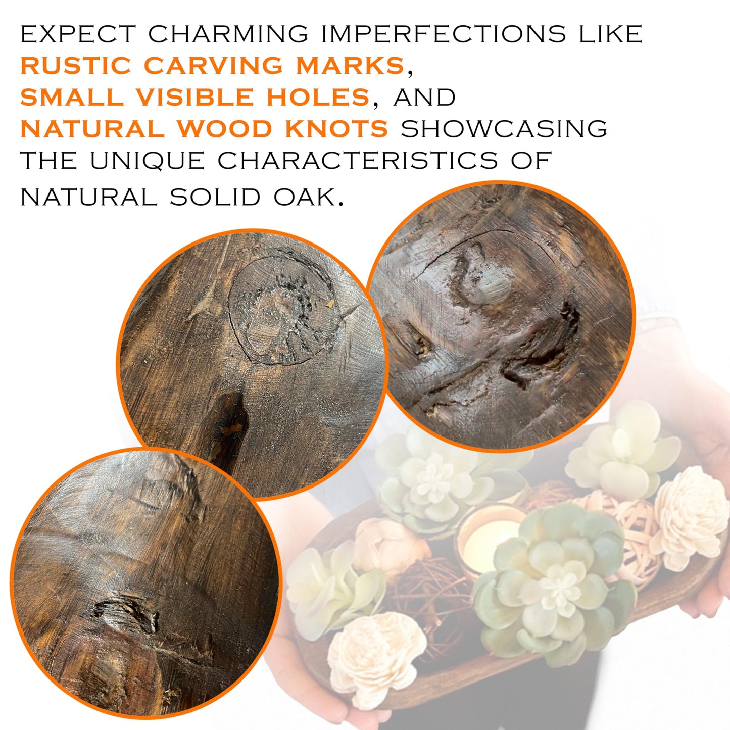 Decorative Bowl Home Decor Approx 10 Inch, Hand Crafted Wooden Dough Bowl Decor, Wooden Bowl Decor, Table Centerpiece Decor Bowl, Wood Bowl Decorative Wood Dough Bowl Centerpiece Bowl, Made in USA