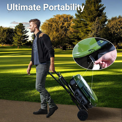 Brand-Man Propane Gas Grill, Portable Standup Grill with Folding Cart & Push-Button Ignition, Ideal for Camping, Tailgating, BBQ, Backyard, Patio & More