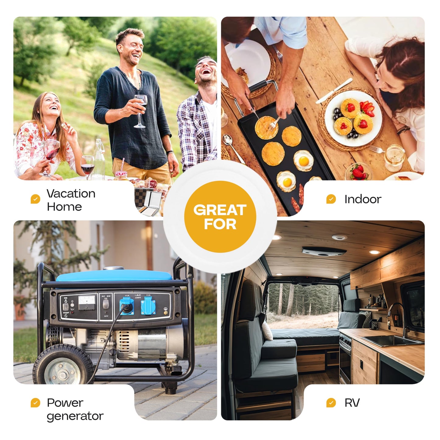 Premium Electric Griddle 27" - Smokeless Indoor Grill - Portable & Nonstick Electric Grill for Outdoor Use - Large Electric Griddle Nonstick with Adjustable Temperature & Even Heating by IDL Packaging