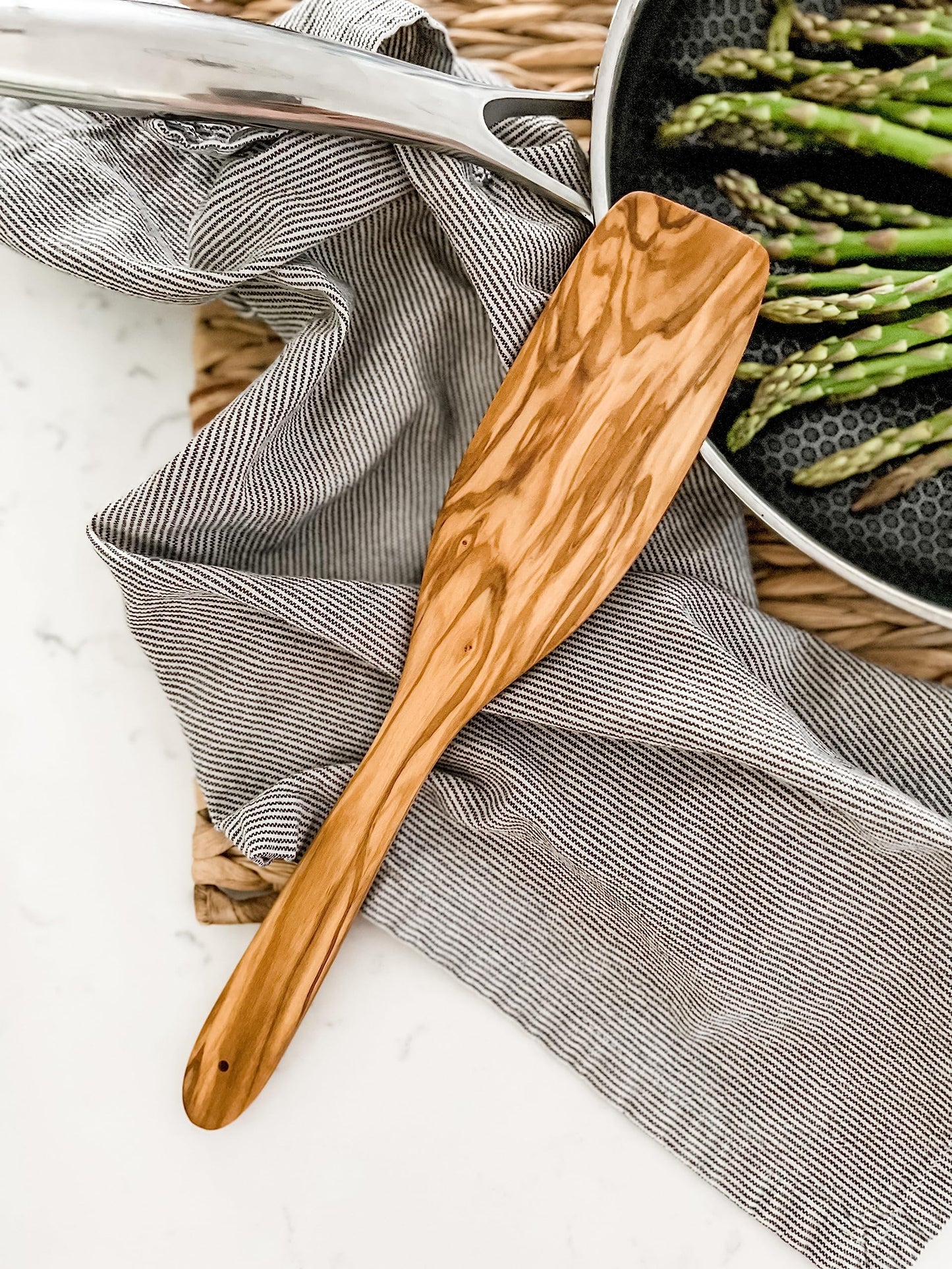 Cilio Toscana Olivewood Utensil Set Includes Assorted Cooking and Serving Spatulas, Turners and Spoons Natural, 7-Piece