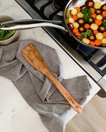 Cilio Toscana Olivewood Utensil Set Includes Assorted Cooking and Serving Spatulas, Turners and Spoons Natural, 7-Piece