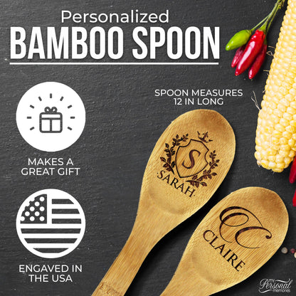 My Personal Memories Custom Engraved and Personalized Bamboo Wood Kitchen Spoon - Cooking Party Favor