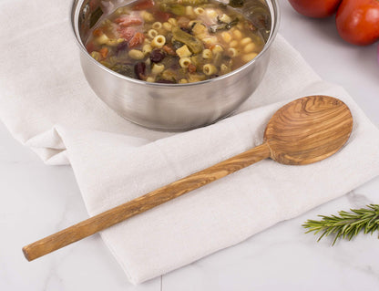 Italian Olive Wood Cooking Spoon, Handcrafted in Europe, 12-Inch