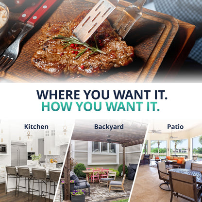 Luma Electric Steak Grill, Portable Indoor Countertop Oven with Griddle, Smokeless Electric Infrared Grill, Heats up to 1450 Degrees, BBQ, Grill, Toast, and Broil Chicken, Beef, Pork, and Vegetables