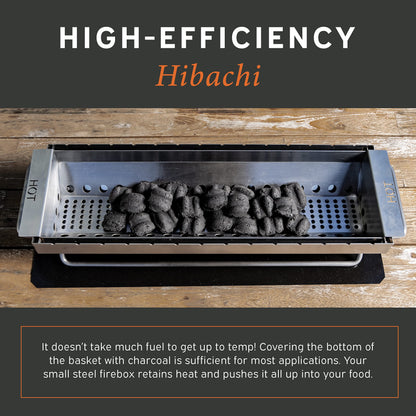 Hickory Summit Hibachi Grill Outdoor Complete Kit - Yakitori Grill - Japanese Tabletop Grilling - Konro Mangal - Binchotan Charcoal BBQ - Perfect for the Park and Your Backyard