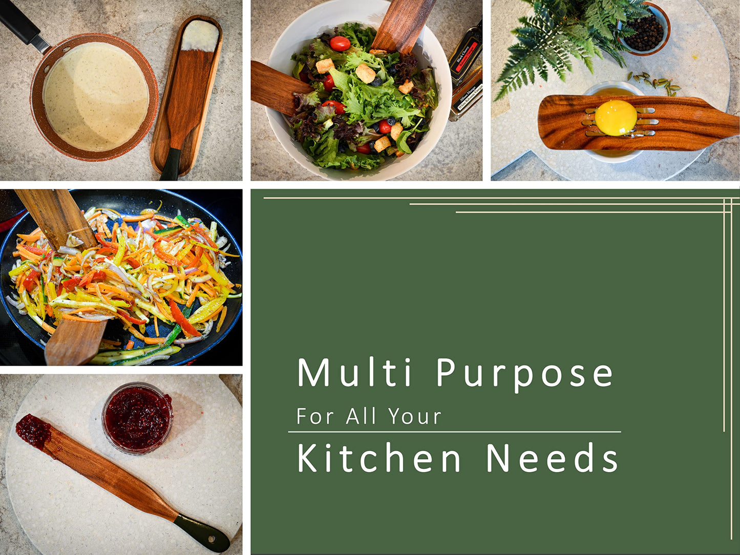 6Pcs Spurtle with Spoon Rest, Wood Spatula Olive Green, Wooden Utensils for Cooking, Wood Spatula, Wooden Kitchen Utensil Set, Spurtles Kitchen Tools