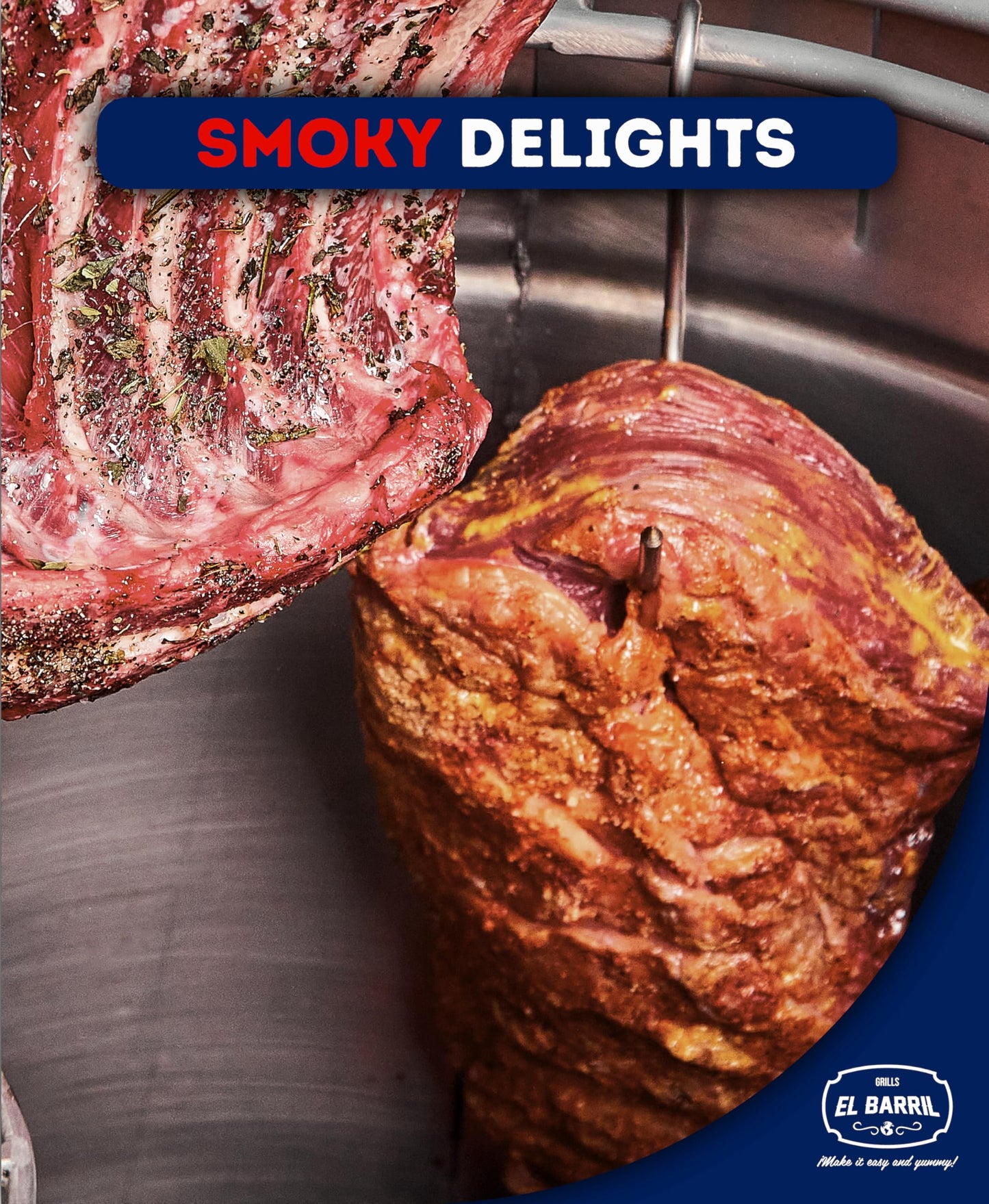 EL BARRIL 30lbs Smoker Grill Combo, Stainless Steel Vertical Barrel Charcoal Smoker. Outdoor Grill with Grilling Accessories