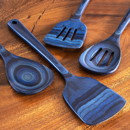 Totally Bamboo Baltique Malta Collection 4 Piece Cooking Utensil Set, Safe for Nonstick