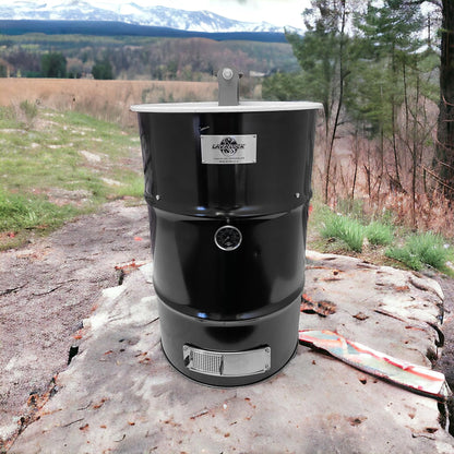 LavaLock DIY 30 Gallon Premium UDS Smoker Kit COMPLETE with DRUM, Charcoal Basket, Cooking Grate, Intake, Smoke Stack, Thermometer, Lid Handle UDS KIT