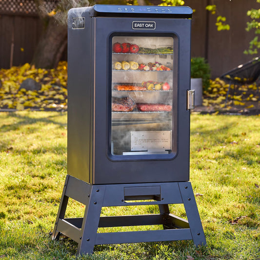 EAST OAK Ridgewood Pro 30" Electric Smoker | Built-in Meat Probe & Elevated Stand for Outdoors | Up to 6× Longer Smokes, Adjustable Side Chip Loader | Smoke More with 725 sq in Cooking Area