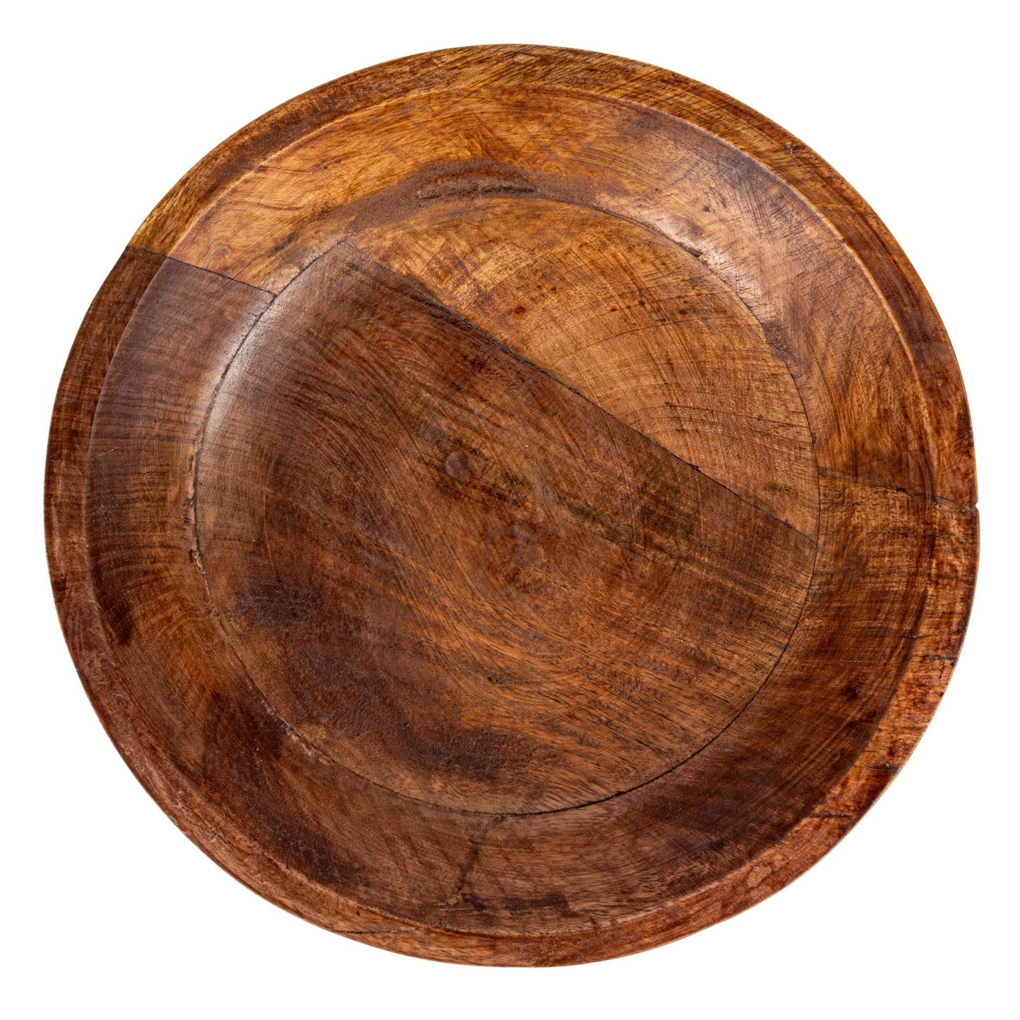 Bloomingville Mango Wood Footed, Walnut Finish Bowl, 12" L x 12" W x 5" H, Brown, (AH2315)