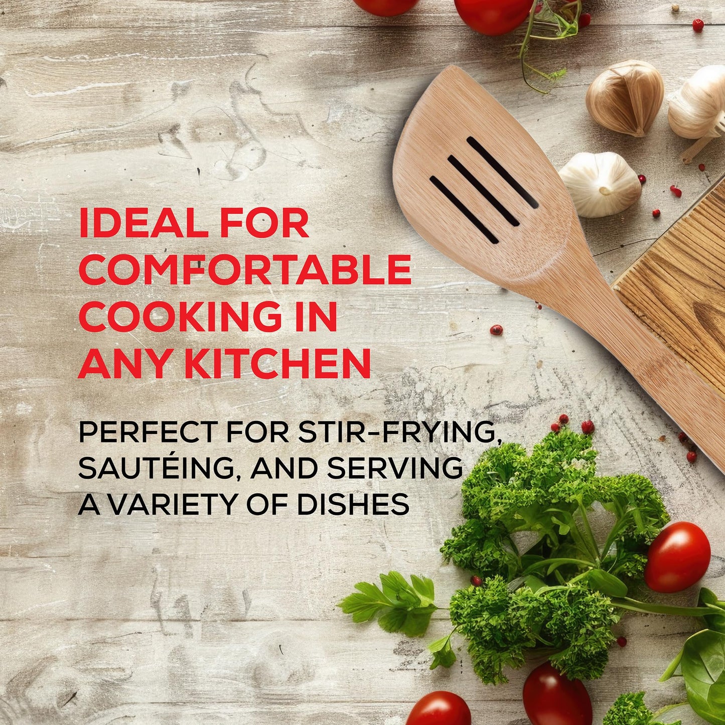 Helen’s Asian Kitchen Slotted Spatula, Natural Bamboo, 13-Inch