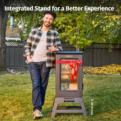 EAST OAK Ridgewood Pro 30" Electric Smoker | Built-in Meat Probe & Elevated Stand for Outdoors | Up to 6× Longer Smokes, Adjustable Side Chip Loader | Smoke More with 725 sq in Cooking Area
