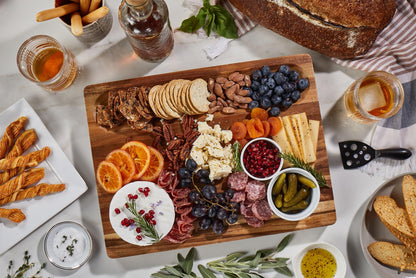 Sonder Los Angeles, Thick Sustainable Acacia Wood Cutting Board for Kitchen with Juice Groove, Sorting Compartment, Charcuterie 16x12x1.5 in (Gift Box Included)