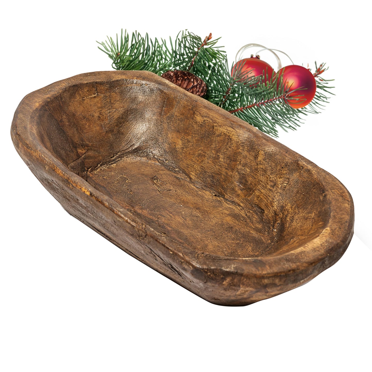 Decorative Bowl Home Decor Approx 10 Inch, Hand Crafted Wooden Dough Bowl Decor, Wooden Bowl Decor, Table Centerpiece Decor Bowl, Wood Bowl Decorative Wood Dough Bowl Centerpiece Bowl, Made in USA