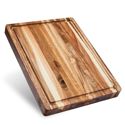 Sonder Los Angeles, Thick Sustainable Acacia Wood Cutting Board for Kitchen with Juice Groove, Sorting Compartment, Charcuterie 16x12x1.5 in (Gift Box Included)