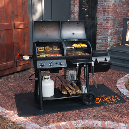 OKLAHOMA JOE'S® Canyon™ Deluxe Charcoal and Propane Gas Combination Smoker and Grill, Black Steel, 24203005
