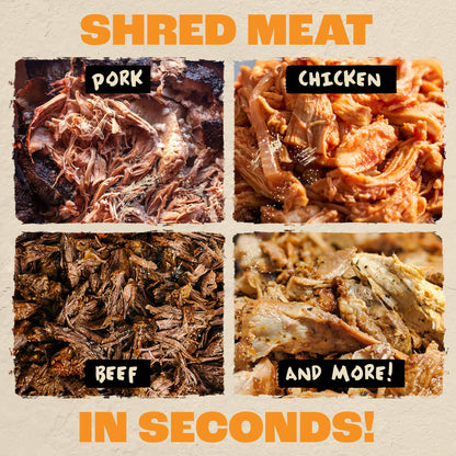 Cave Tools Metal Meat Claws for Shredding Pulled Pork, Chicken, Turkey, and Beef- Handling & Carving Food - Barbecue Grill Accessories for Smoker, or Slow Cooker (Rake Grip)