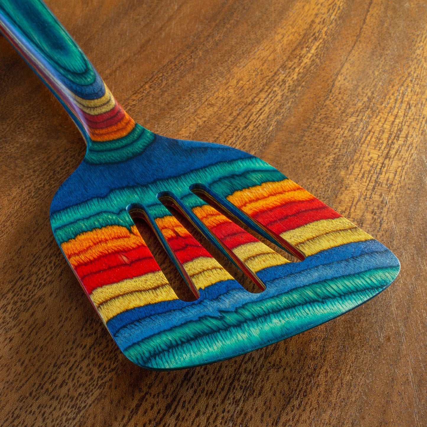 Totally Bamboo Baltique Montego Bay Collection 12-1/2" Wooden Slotted Spatula, Safe for Nonstick