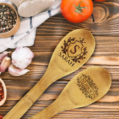 My Personal Memories Custom Engraved and Personalized Bamboo Wood Kitchen Spoon - Cooking Party Favor