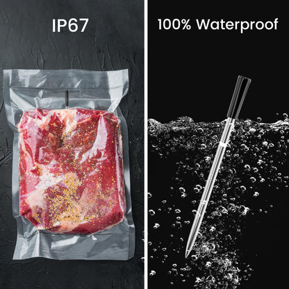 Niitawm Oven Grill Digital Meat Thermometer, Smart Bluetooth Wireless Food Thermometer with Dual Probes, iOS & Android App Thermometer for Long Range Smoker BBQ, Gas Grill, Air Fryer, Cooking Gifts