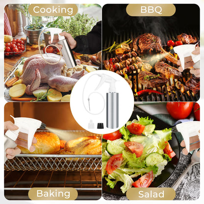 2 in 1 Spray Bottle and Marinade Injector, Anglecai Spray Bottle with Injector Gun/Hose/2 Marinade Needles, Dual Functionality Smoker Spray Bottle and Marinade Injector for BBQ Camping