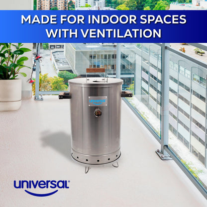 Universal 20-pound Stainless Steel (25-servings) Charcoal Barrel Smoker with Thermometer & Airlock system - 20.5"x 29.6" x ⌀15.5", 2 in 1 Vertical Grill and Smoker, Slow Cooking Barrel