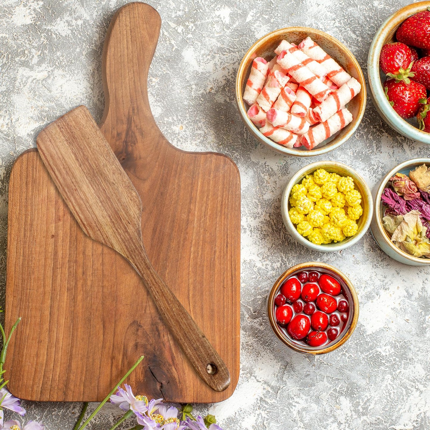 Wooden Spatula for Cooking Long Handle Flat Frying Spatula Flat Frying Inclined Spatula Angled Spatula Egg Wood Flipper Turner Fish Spatula Turner Non Stick Wood Utensils for Mixing Scraping Baking