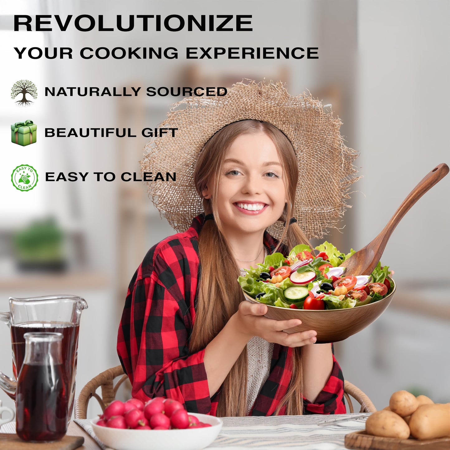 9-Piece Teak Wooden Spoons for Cooking, Durable Wood Utensil Set, Natural Teak Wood Non Toxic Utensils – Safe and Non Toxic for Your Family – Wooden Spoons and Spatulas for Kitchen by Z&YOU