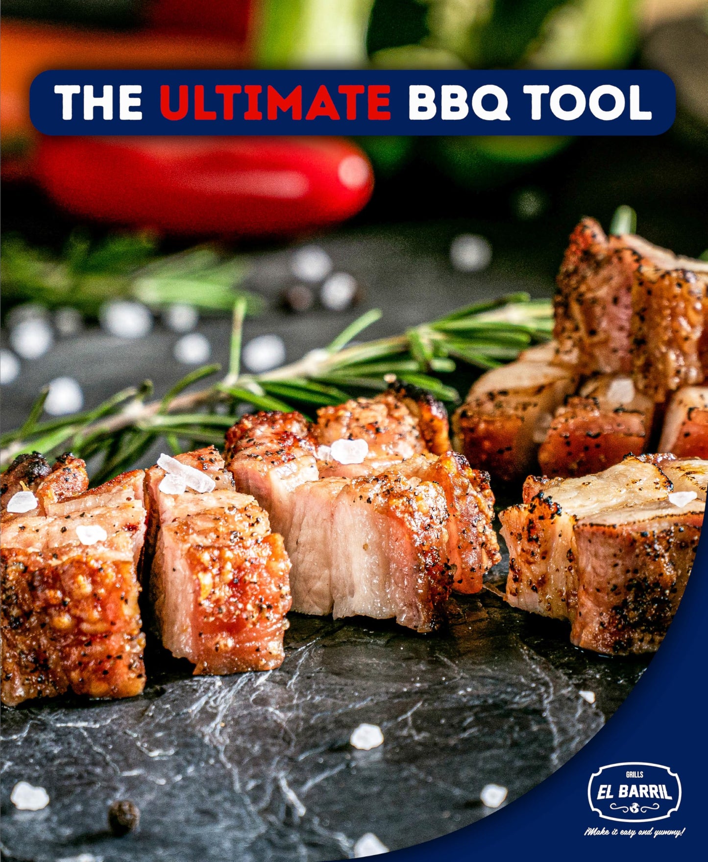 EL BARRIL 30lbs Smoker Grill Combo, Stainless Steel Vertical Barrel Charcoal Smoker. Outdoor Grill with Grilling Accessories