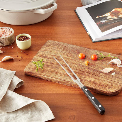 HENCKELS Classic Razor-Sharp 7-inch Flat Tine Carving Fork, German Engineered Informed by 100+ Years of Mastery, Black/Stainless Steel