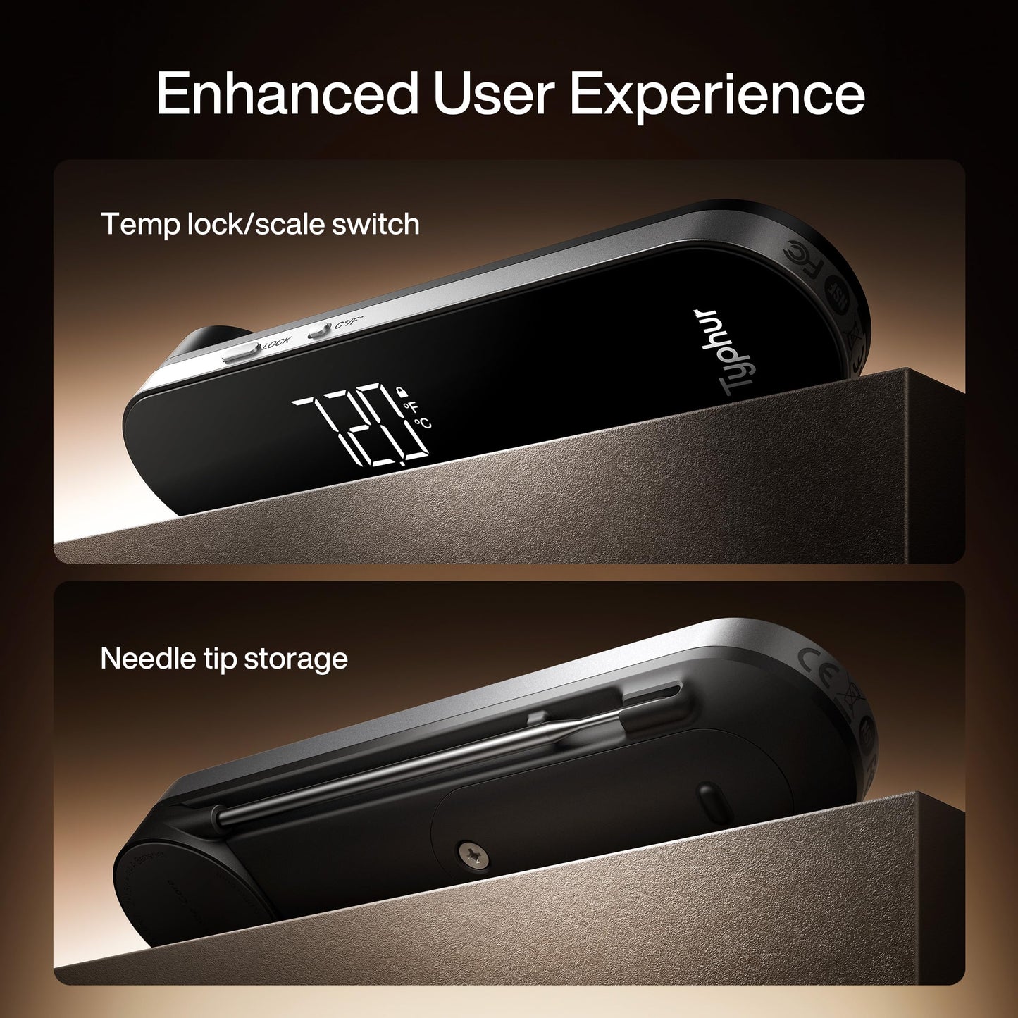 Typhur InstaProbe Core 0.5 Sec Instant Read Meat Thermometer for Cooking, Professional Thermometer Digital with IP67 Waterproof for Grill, BBQ, Cooking, Smoker, Men, Dad, Fathers Day