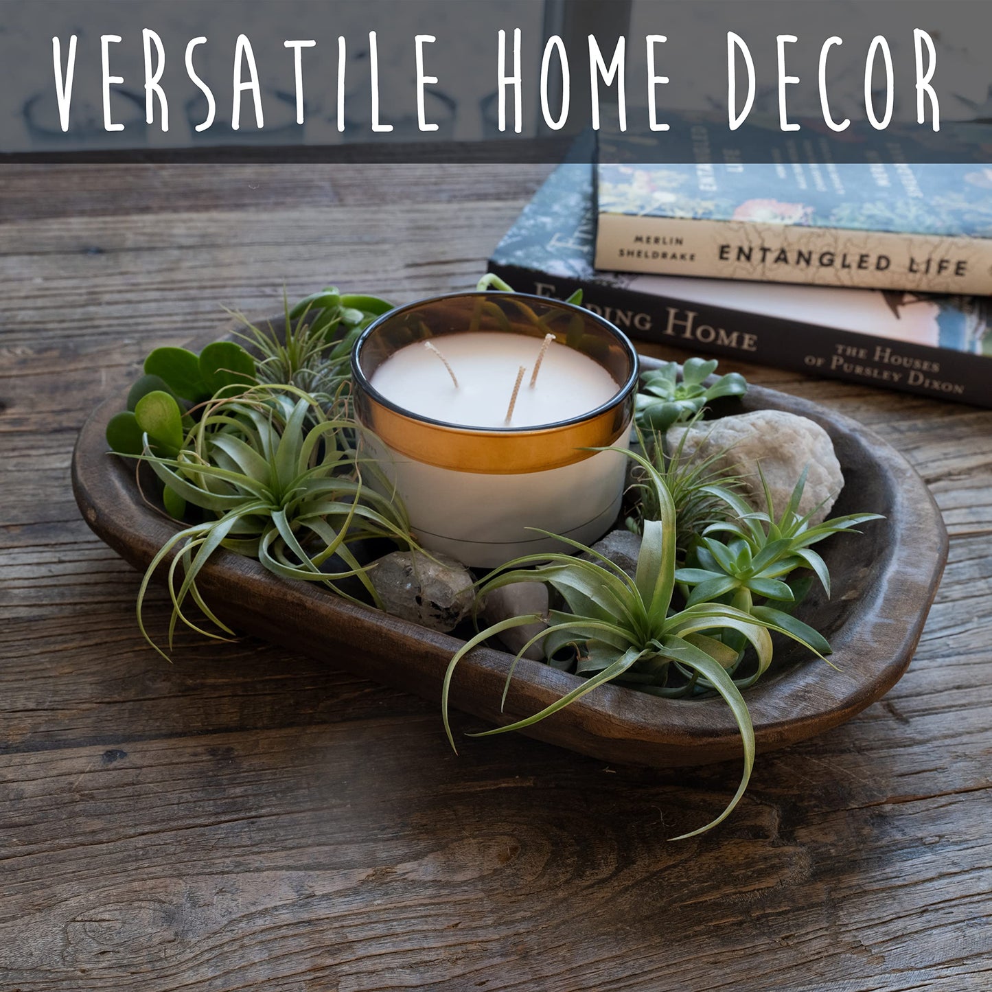 Decorative Bowl Home Decor Approx 10 Inch, Hand Crafted Wooden Dough Bowl Decor, Wooden Bowl Decor, Table Centerpiece Decor Bowl, Wood Bowl Decorative Wood Dough Bowl Centerpiece Bowl, Made in USA