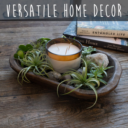 Decorative Bowl Home Decor Approx 10 Inch, Hand Crafted Wooden Dough Bowl Decor, Wooden Bowl Decor, Table Centerpiece Decor Bowl, Wood Bowl Decorative Wood Dough Bowl Centerpiece Bowl, Made in USA