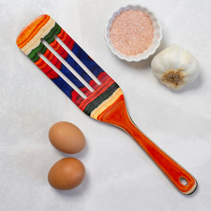 Baltique Marrakesh Collection 13" Wooden Spurtle Spatula – Colorful Birch Wood Cooking Utensil, Nonstick Safe, Versatile Stirring & Serving Tool