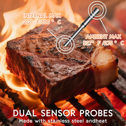 Smart Bluetooth Wireless Meat Thermometer Digital,Probe & LCD Screen for Grill,BBQ,Smoker,Air Fryer,Kitchen,Oven,Kitchen,Perfect for Turkey,Steak,Chicken