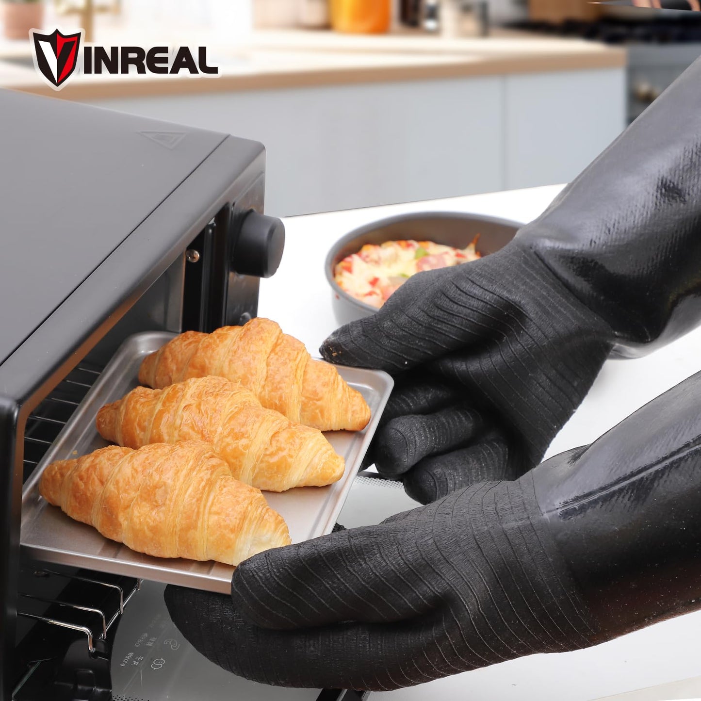 932°F Extreme Heat Resistant BBQ Grill Gloves – Waterproof, Oil Resistant Neoprene Coating, Long Sleeve 14-Inch Cooking Gloves for Grilling, Fryer, Baking, Oven, Smoker, Fireproof Kitchen Mitts - CookCave